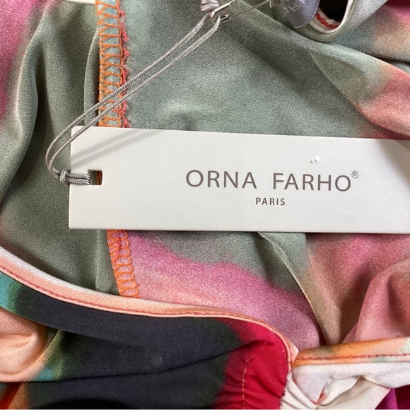 NWT-Orna Farho-Paris -abstract, multicolor designer blouse-size M - Picture 5 of 5